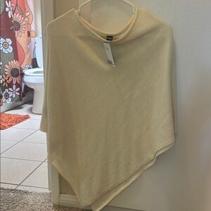 Divided Cream Asymmetrical Shrug Sweater